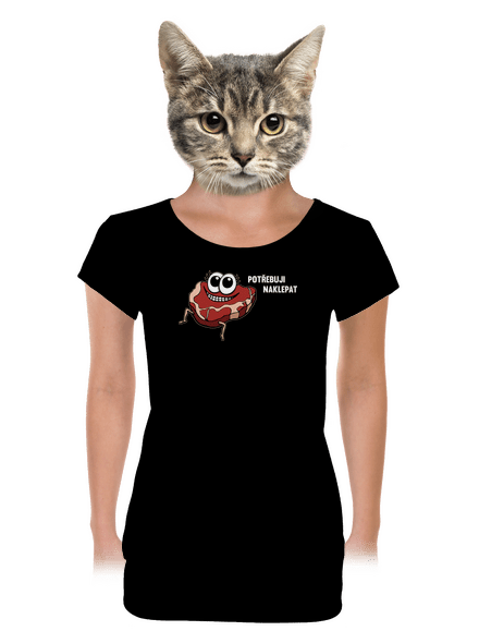 Chceš naklepat? dámské tričko s lemem Black