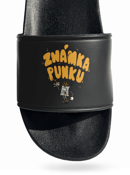 Vylitá známka punku  pantofle Black