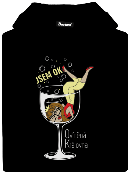 Ovíněná královna dámská mikina klokanka Black