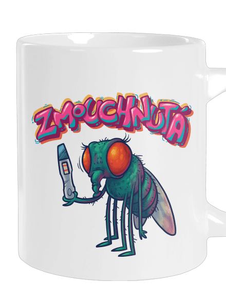 Zmouchnutá velký hrnek White