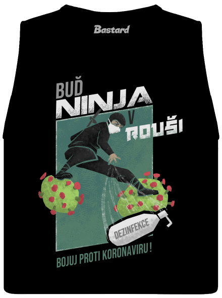 Ninja v rouši dámské tílko volné Black