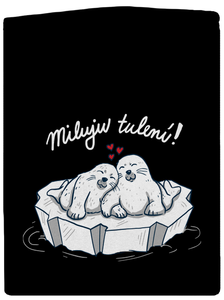 Miluju tulení pánská mikina na zip Black