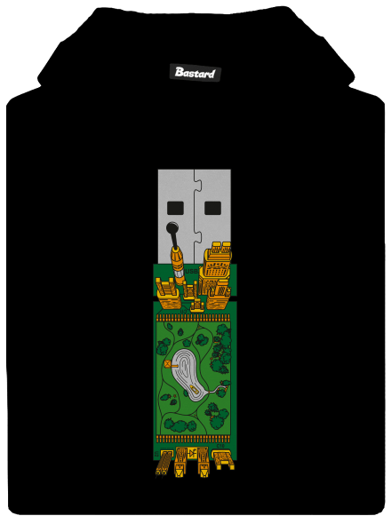 USB city dětská mikina klokanka Black