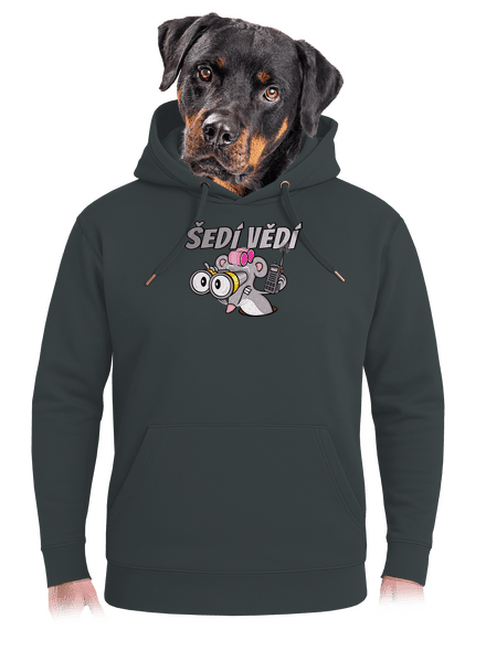 Šedí vědí - myš unisex mikina premium Charcoal