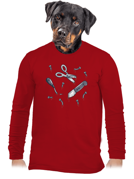 Halloween nářadí pánské dlouhý rukáv Red