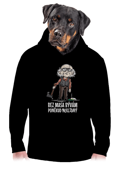 Neklidný bez masa pánská mikina klokanka Black