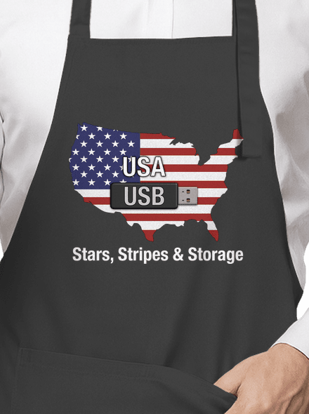 USA a USB zástěra Dark Grey