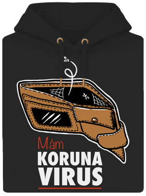 Korunavirus v peněžence unisex mikina premium Dark Black