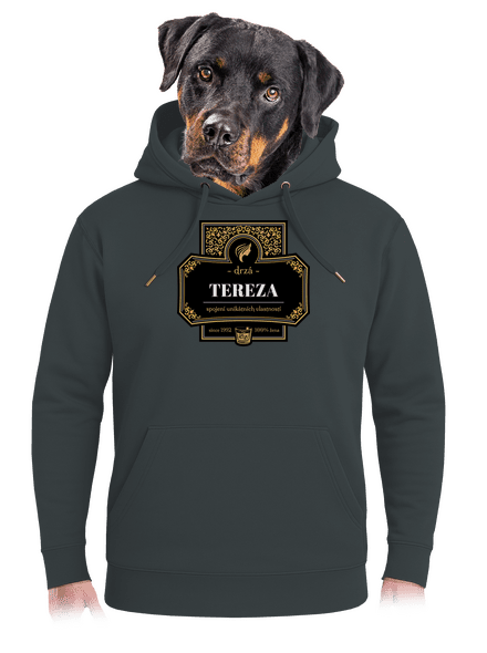 Alkoholová etiketa unisex mikina premium Charcoal