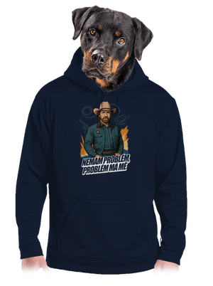 B19: Chuck Norris z Walker, Texas Ranger pánská mikina klokanka Navy