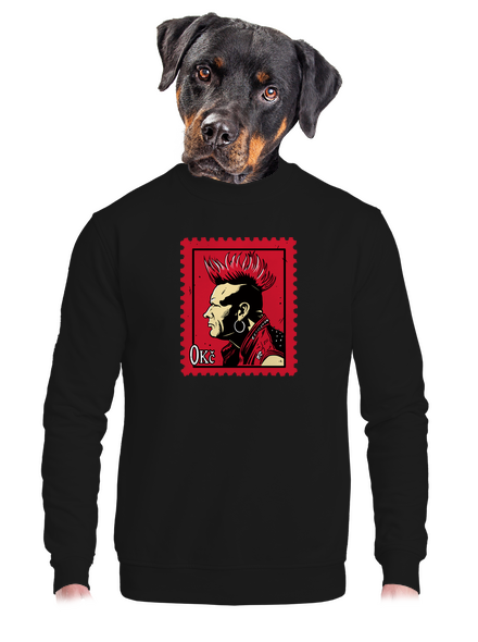 Známka punku unisex mikina bez kapuce Black