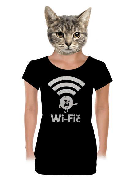 Wifič dámské tričko s lemem Black