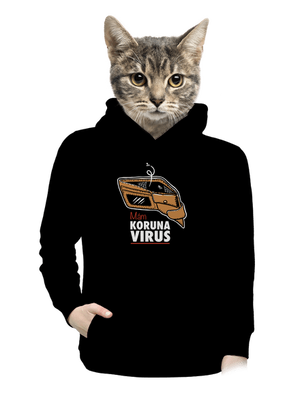 Korunavirus v peněžence dámská mikina klokanka Black