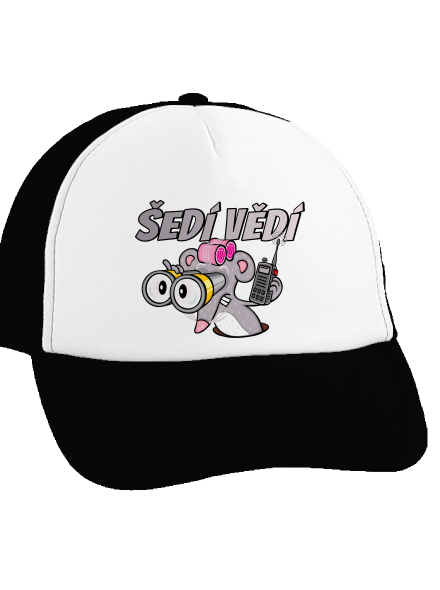 Šedí vědí - myš kšiltovka truckerka Black cap