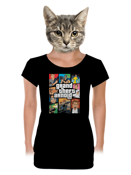 Grand Theft Arnold dámské tričko s lemem Black
