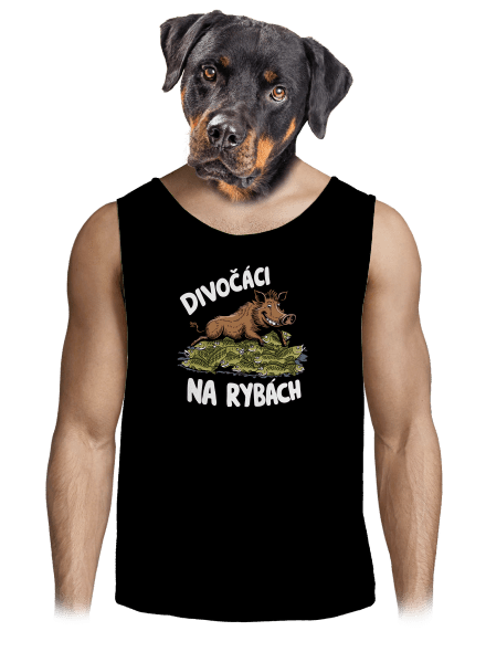 Divočáci na rybách pánské tílko Black