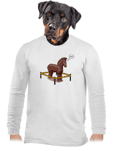 Trojský kůň pánské dlouhý rukáv White