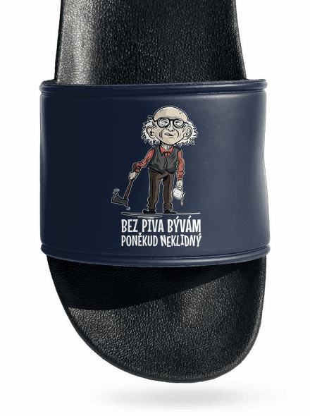 Neklidný bez piva pantofle Navy