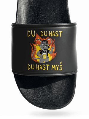 Du hast myš pantofle Black