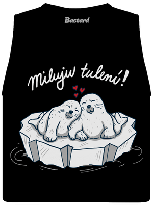 Miluju tulení dámské tílko volné Black