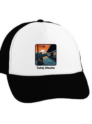 Čekej dlouho kšiltovka truckerka Black cap