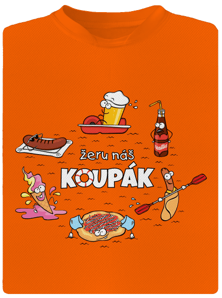 Český koupák pánské sportovní tričko Neon Orange