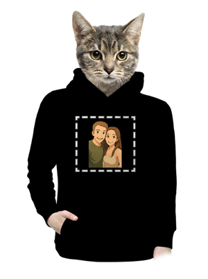 Ghibli efekt z vlastní fotky dámská mikina klokanka Black