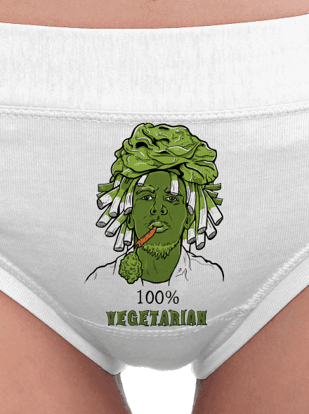 100% vegetarián dámské kalhotky White