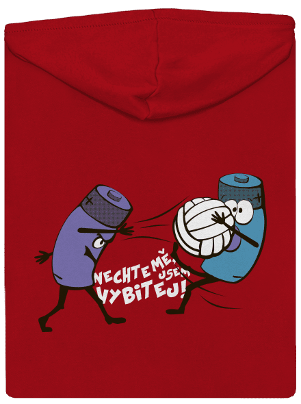 Vybitej pánská mikina na zip Red