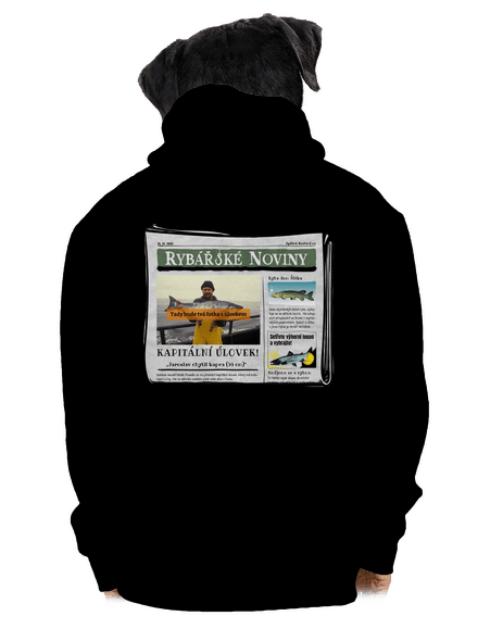 Rybářské noviny pánská mikina na zip Black