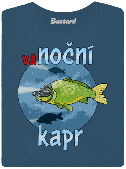 Vánoční kapr dámské tričko premium Petrol Blue