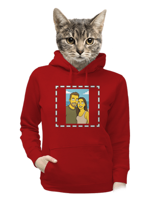 Simpsonovi z vlastní fotky dámská mikina klokanka Red Mal