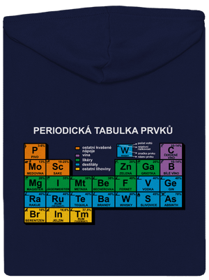 Periodická tabulka pánská mikina na zip Navy
