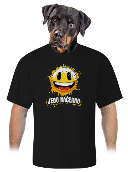Jedu načerno unisex tričko oversized Black