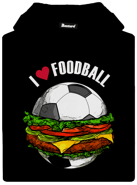 Foodball pánská mikina klokanka Black
