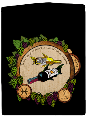 Vinný horoskop: Ryba dámská mikina na zip Black