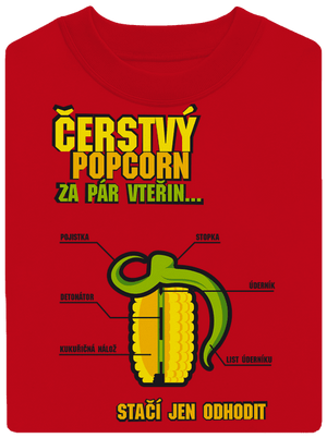 Čerstvý popcorn unisex mikina bez kapuce Red