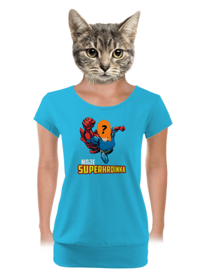 Moje superhrdinka dámské tričko s lemem Blue Atol
