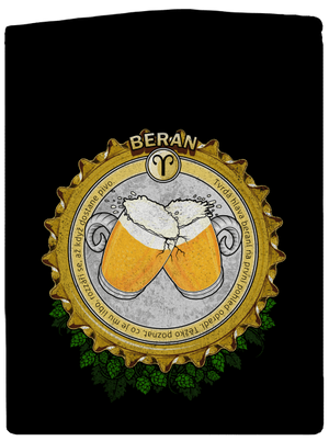 Pivní horoskop: Beran dámská mikina na zip Black