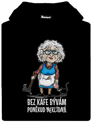 Neklidná bez kafe pánská mikina klokanka Black