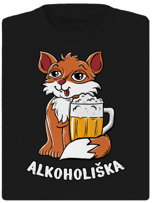 Pivní Alkoholiška dámské sportovní tričko Black