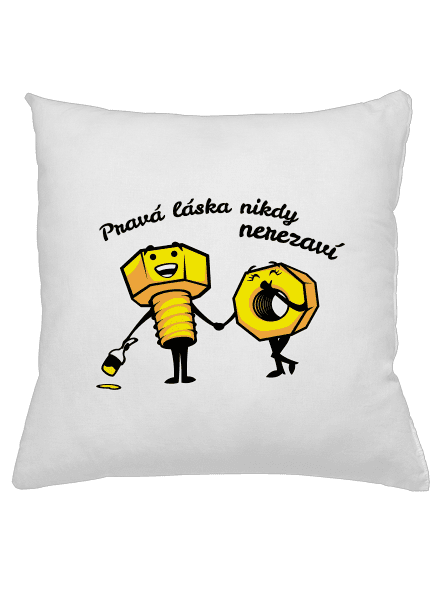 Pravá láska polštář White