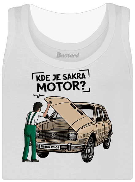 Kde je motor? dámské tílko klasické White