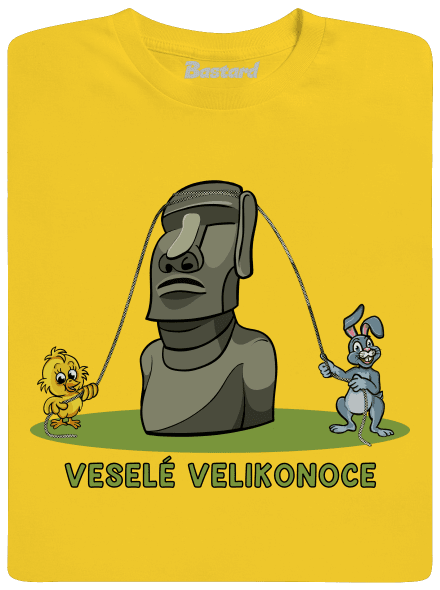 Velikonoční Moai pánské tričko Gold