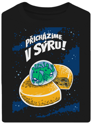 Přicházíme v sýru unisex tričko oversized Black