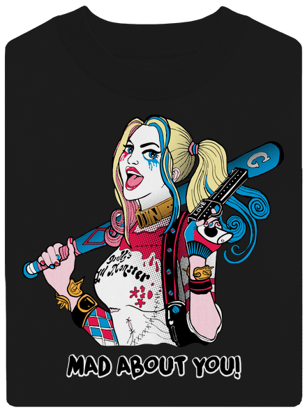 Joker a Harley unisex mikina bez kapuce Black
