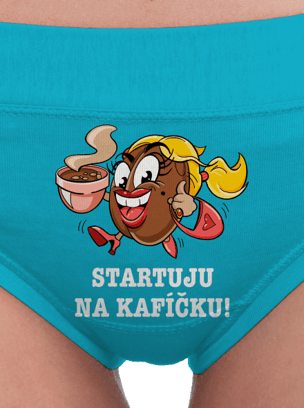 Startuju na kafíčku dámské kalhotky Turquoise