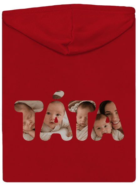 Nápis táta z vlastních fotek pánská mikina na zip Red
