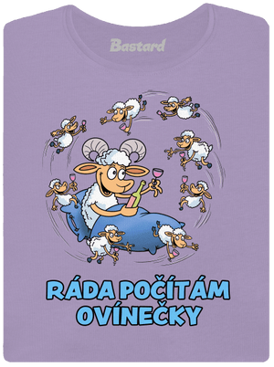 Počítám ovínečky dámské tričko s lemem Lavender