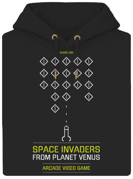 Space Invaders unisex mikina premium Dark Black